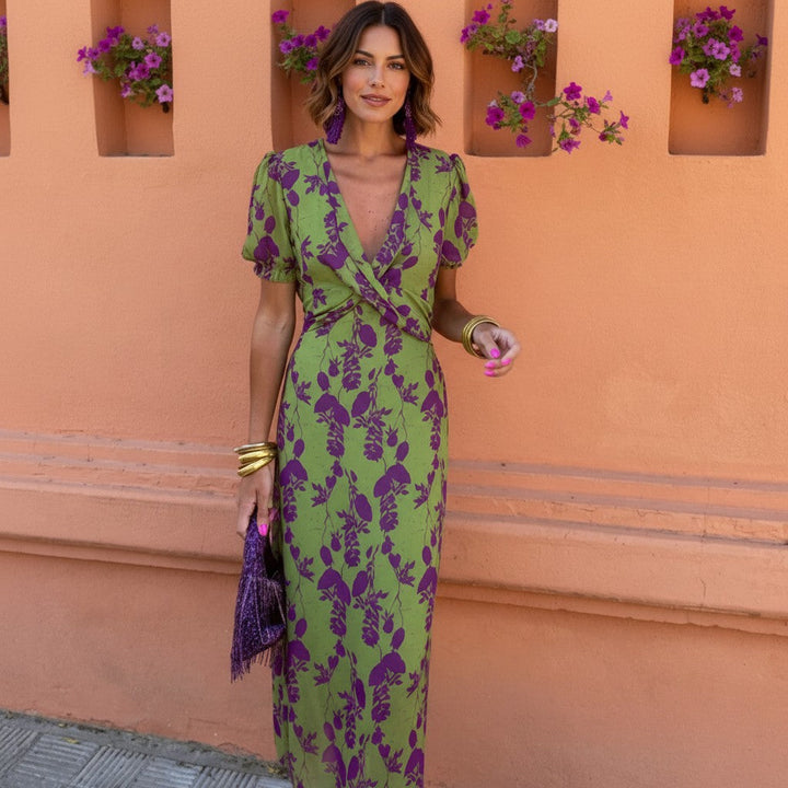 Felicity | Women's Wrap Dress with Bold Floral Design