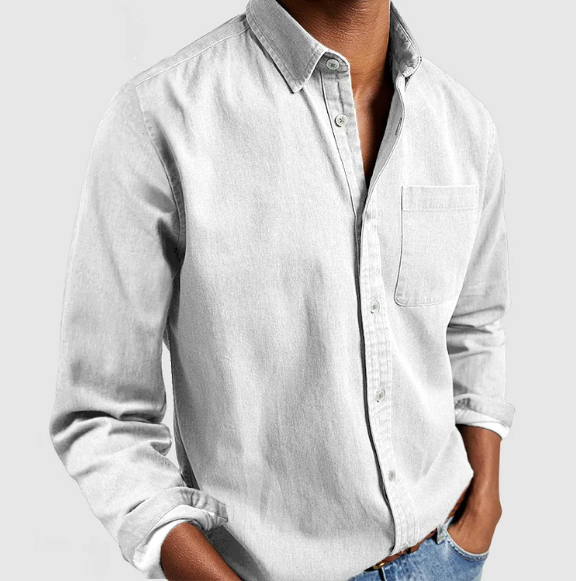 Roberto - Camicia da uomo a maniche lunghe Colletto con bottoni