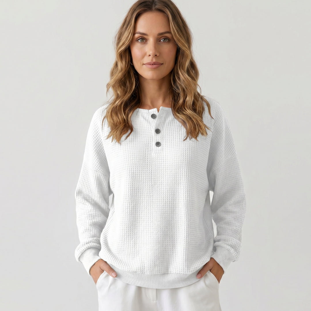 Selviona | Women's Relaxed Henley Top for Casual Everyday Wear