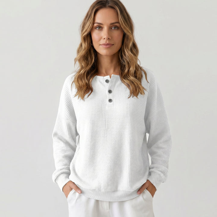 Selviona | Women's Relaxed Henley Top for Casual Everyday Wear