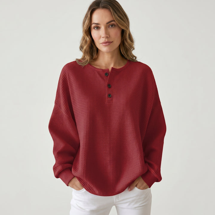 Selviona | Women's Relaxed Henley Top for Casual Everyday Wear