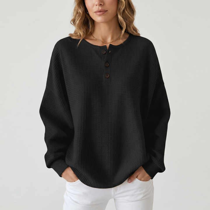 Selviona | Women's Relaxed Henley Top for Casual Everyday Wear