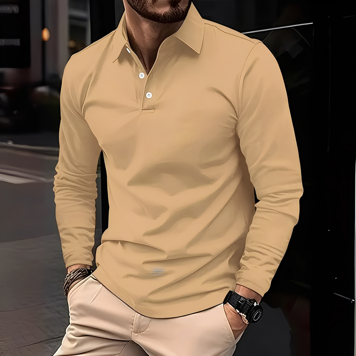 Mason | Men’s Long Sleeve Polo Shirt in a Clean Casual Fit