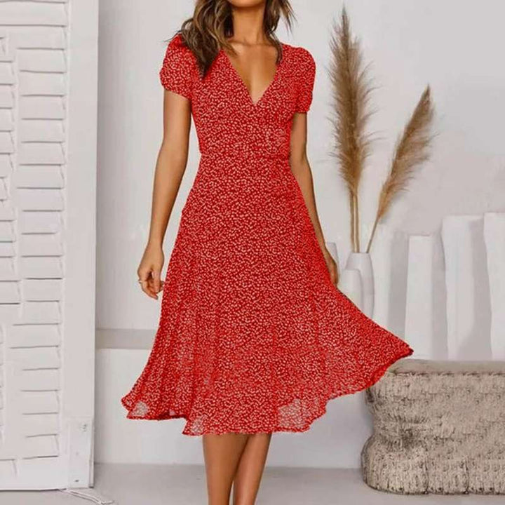 Serena | Women’s Midi Dress featuring a V Neckline