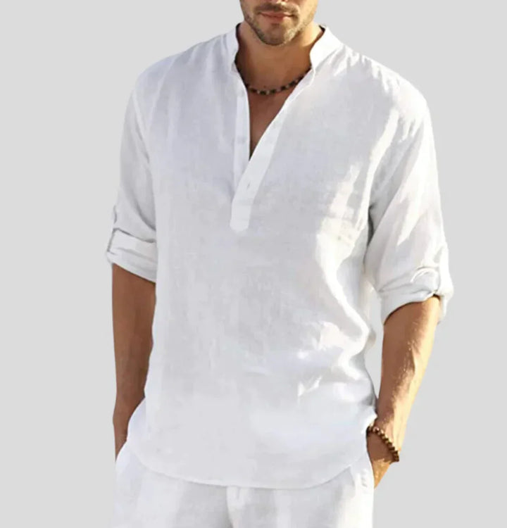 Reuben | Men's Linen Shirt with Roll-Up Sleeves
