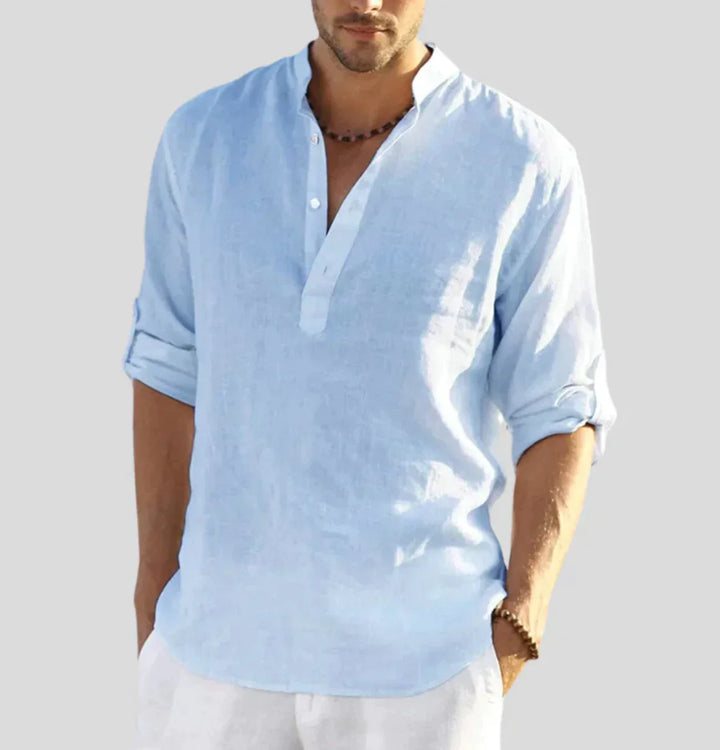 Reuben | Men's Linen Shirt with Roll-Up Sleeves