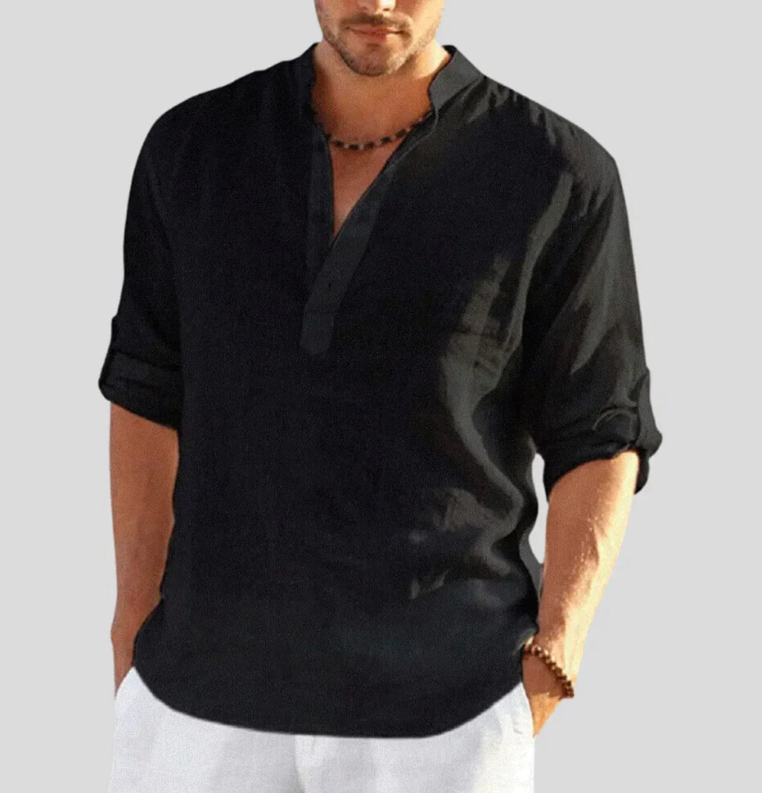 Reuben | Men's Linen Shirt with Roll-Up Sleeves