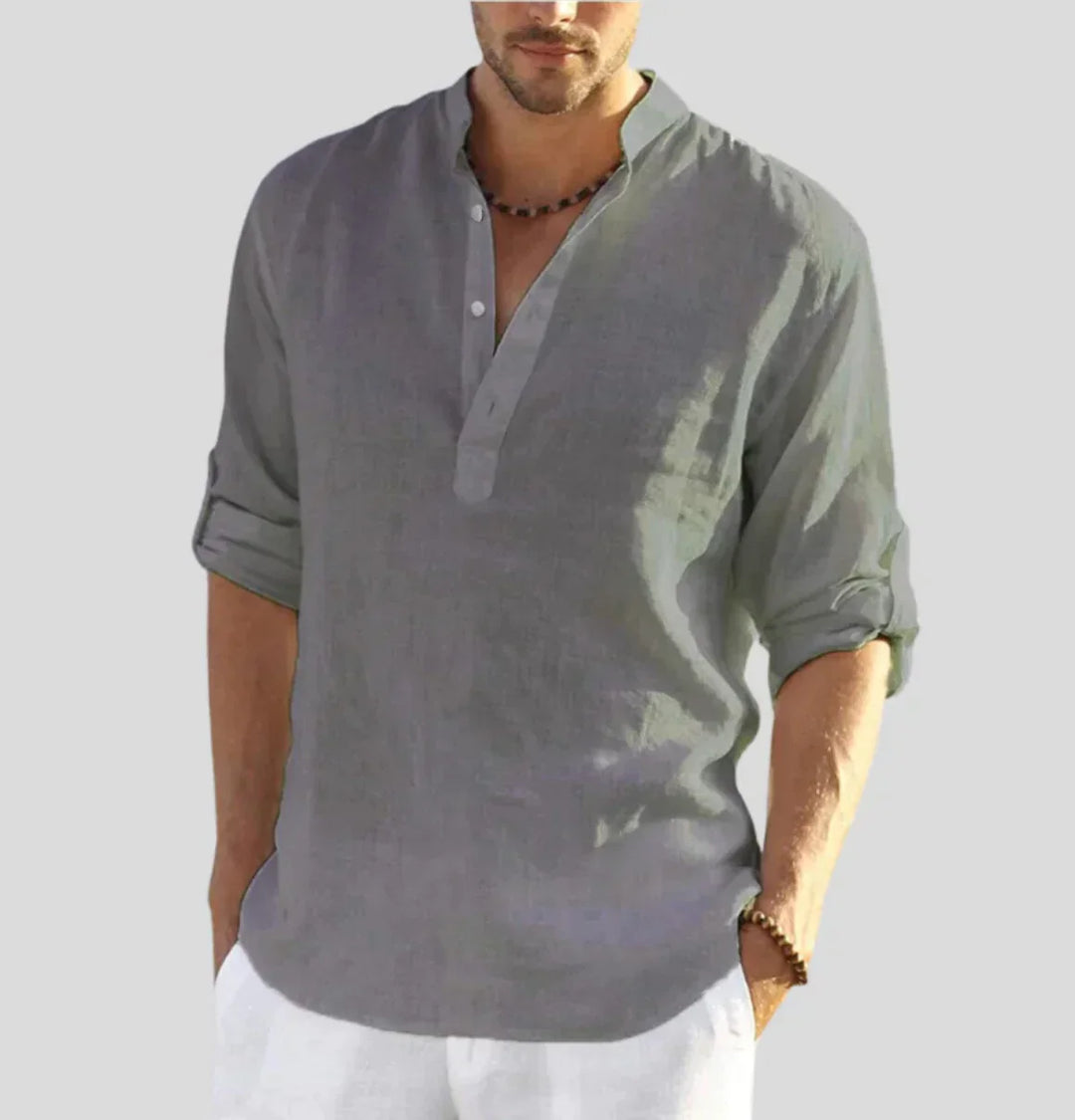 Reuben | Men's Linen Shirt with Roll-Up Sleeves
