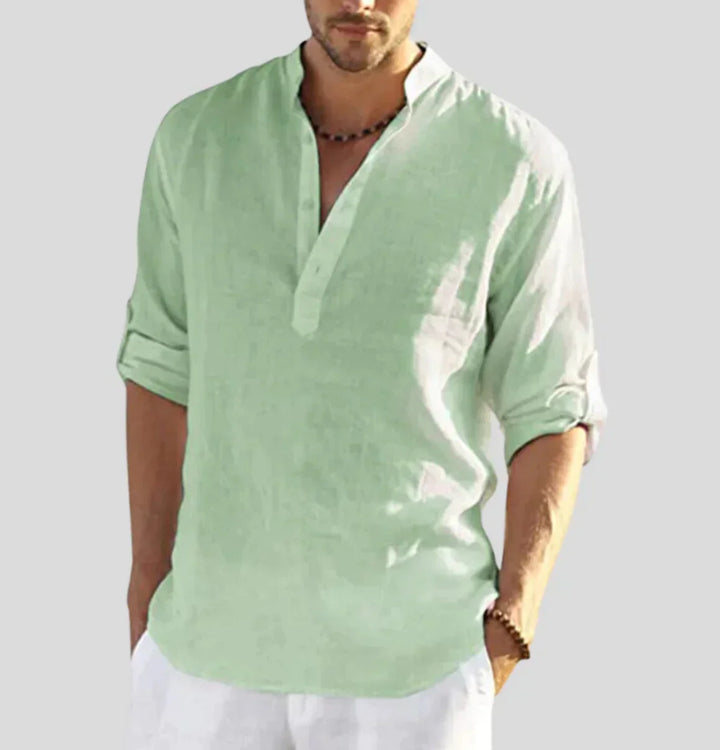 Reuben | Men's Linen Shirt with Roll-Up Sleeves