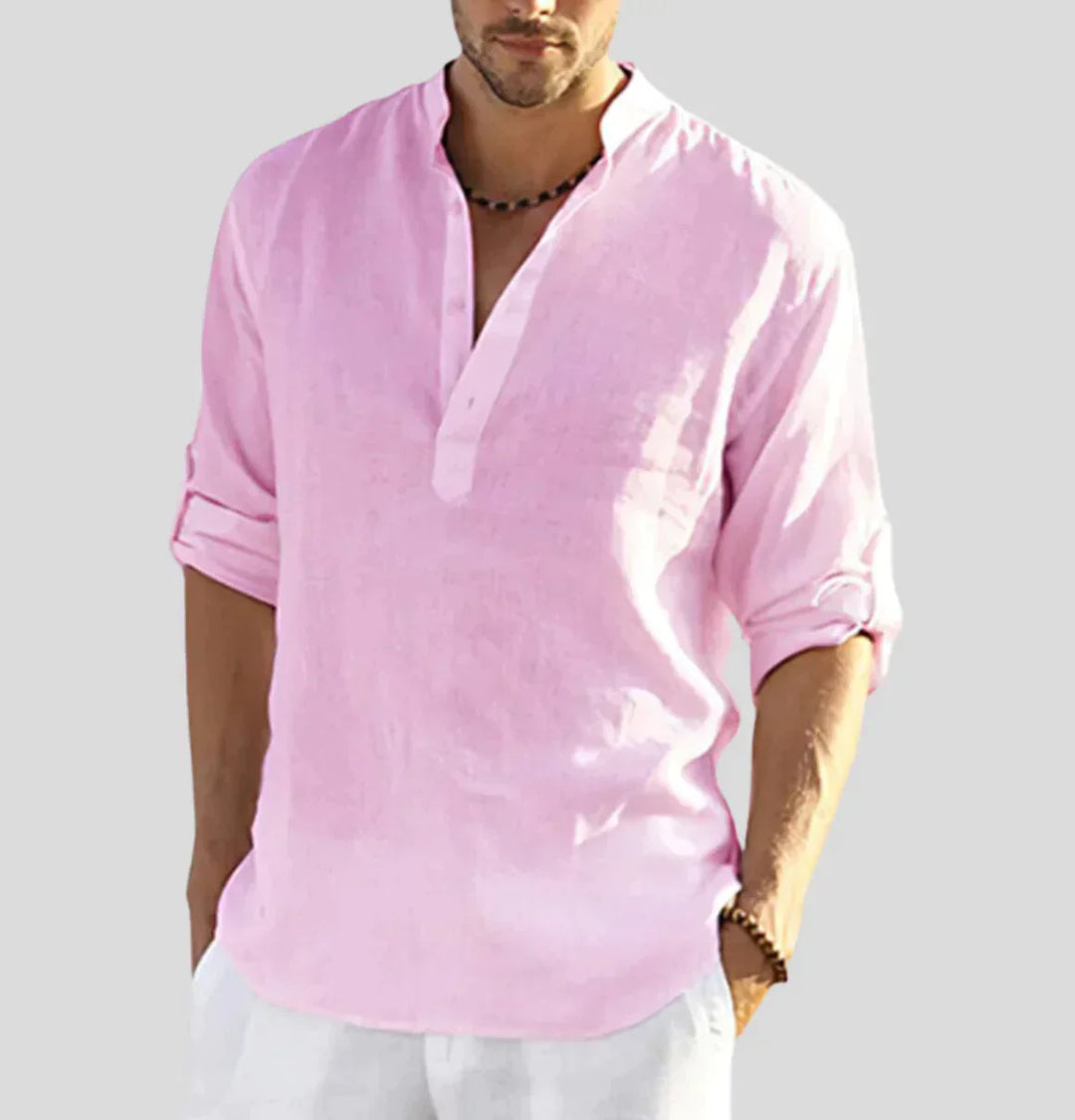 Reuben | Men's Linen Shirt with Roll-Up Sleeves