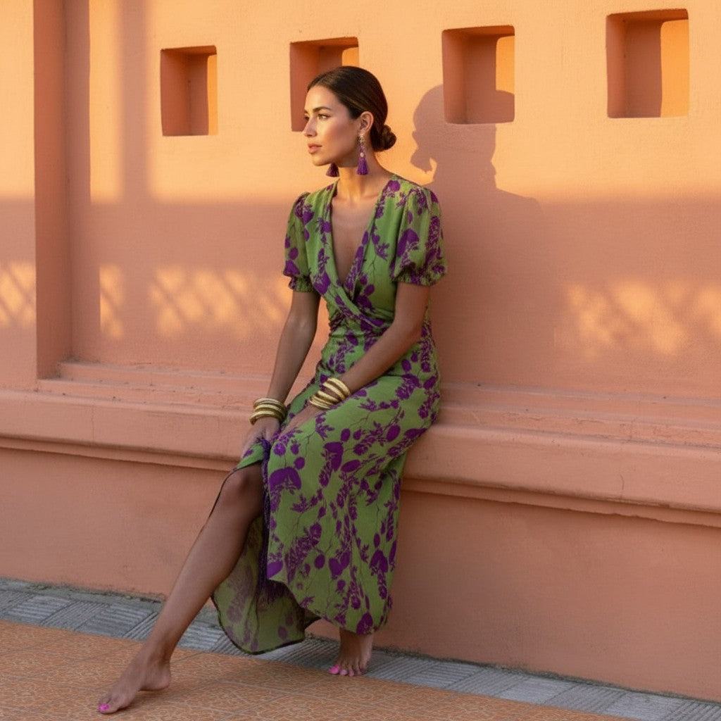 Felicity | Women's Wrap Dress with Bold Floral Design