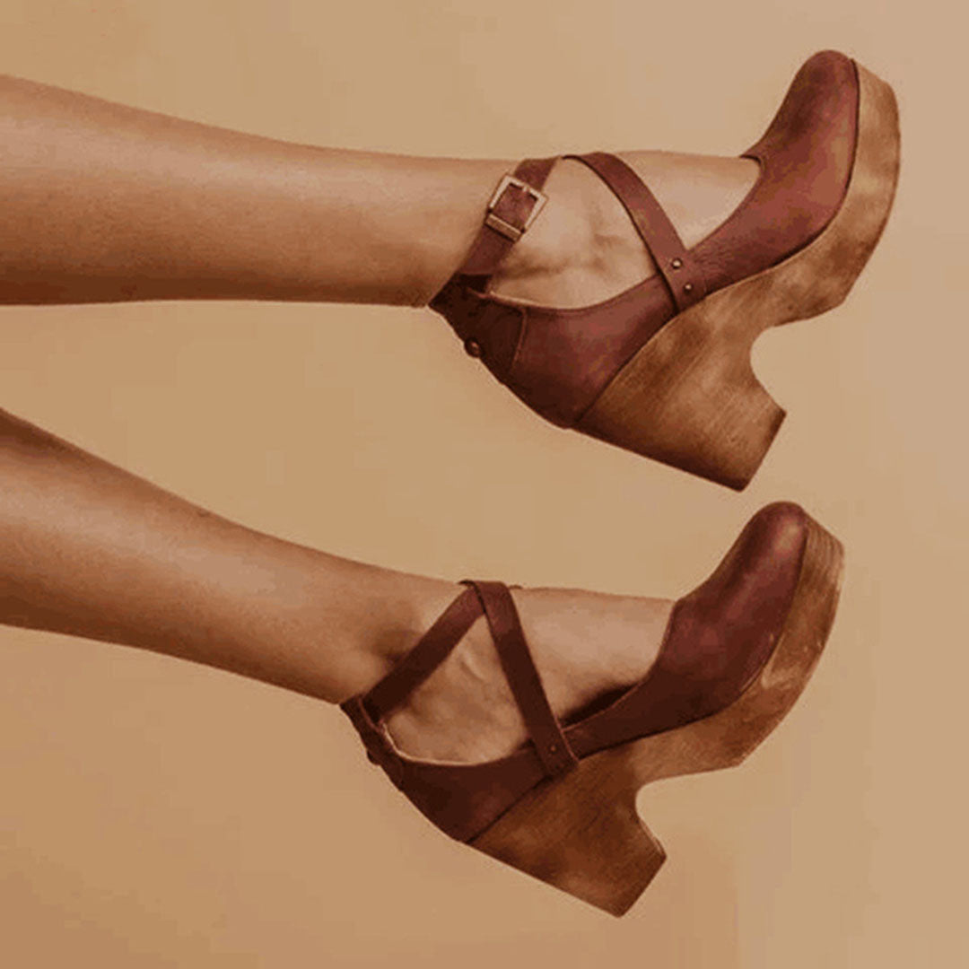 Rowan | Women’s Wedge Shoes featuring Cross Strap Detail