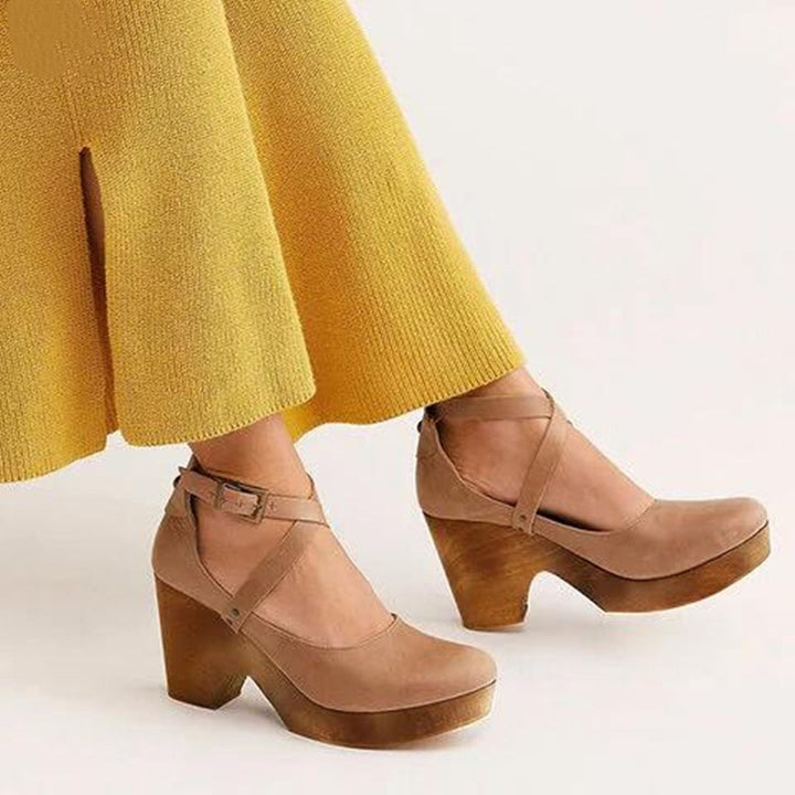 Rowan | Women’s Wedge Shoes featuring Cross Strap Detail