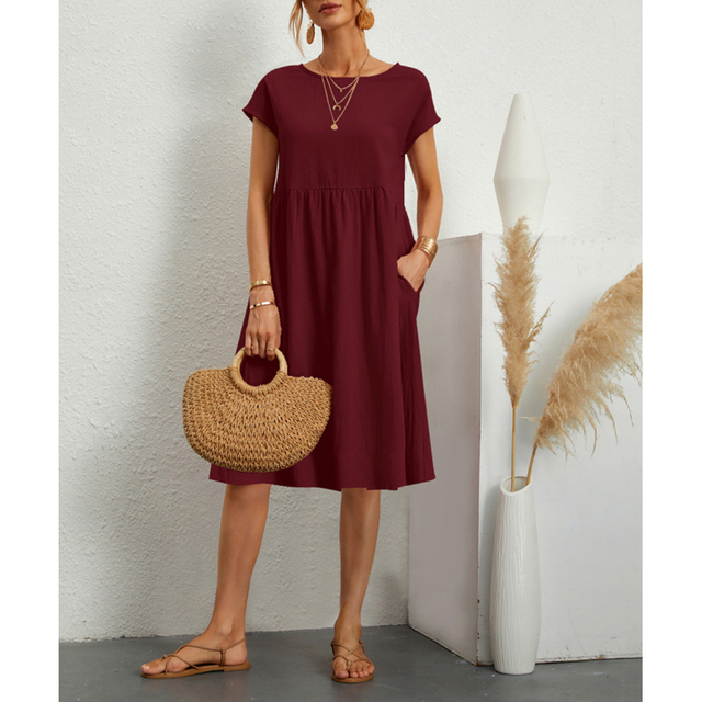 Beatrice | Women's Relaxed Midi Dress with Pockets