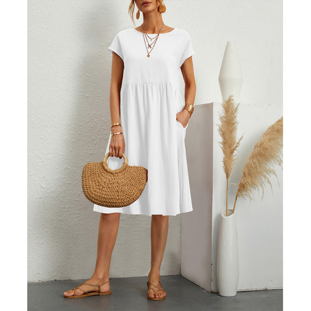 Beatrice | Women's Relaxed Midi Dress with Pockets