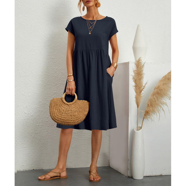 Beatrice | Women's Relaxed Midi Dress with Pockets