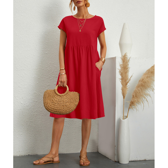 Beatrice | Women's Relaxed Midi Dress with Pockets
