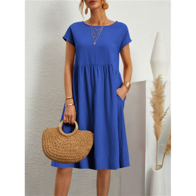 Beatrice | Women's Relaxed Midi Dress with Pockets