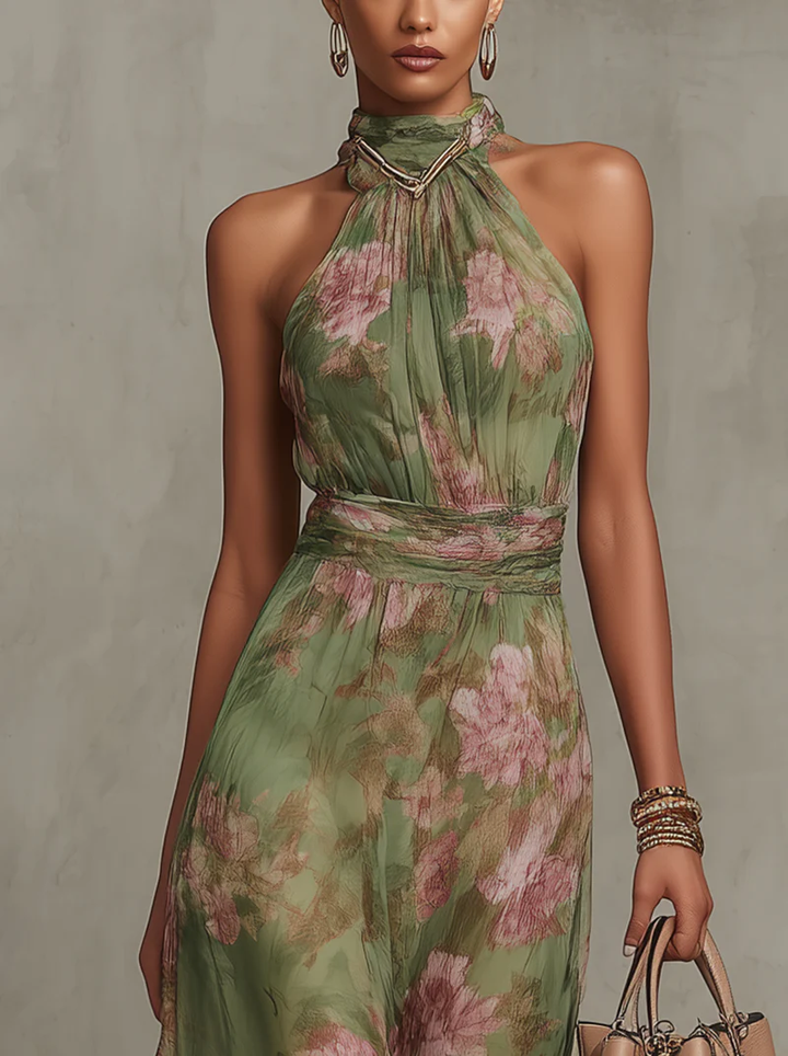 Alessia | Women’s Maxi Dress featuring a Halter Neckline