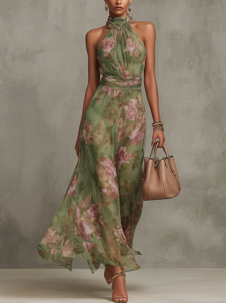 Alessia | Women’s Maxi Dress featuring a Halter Neckline