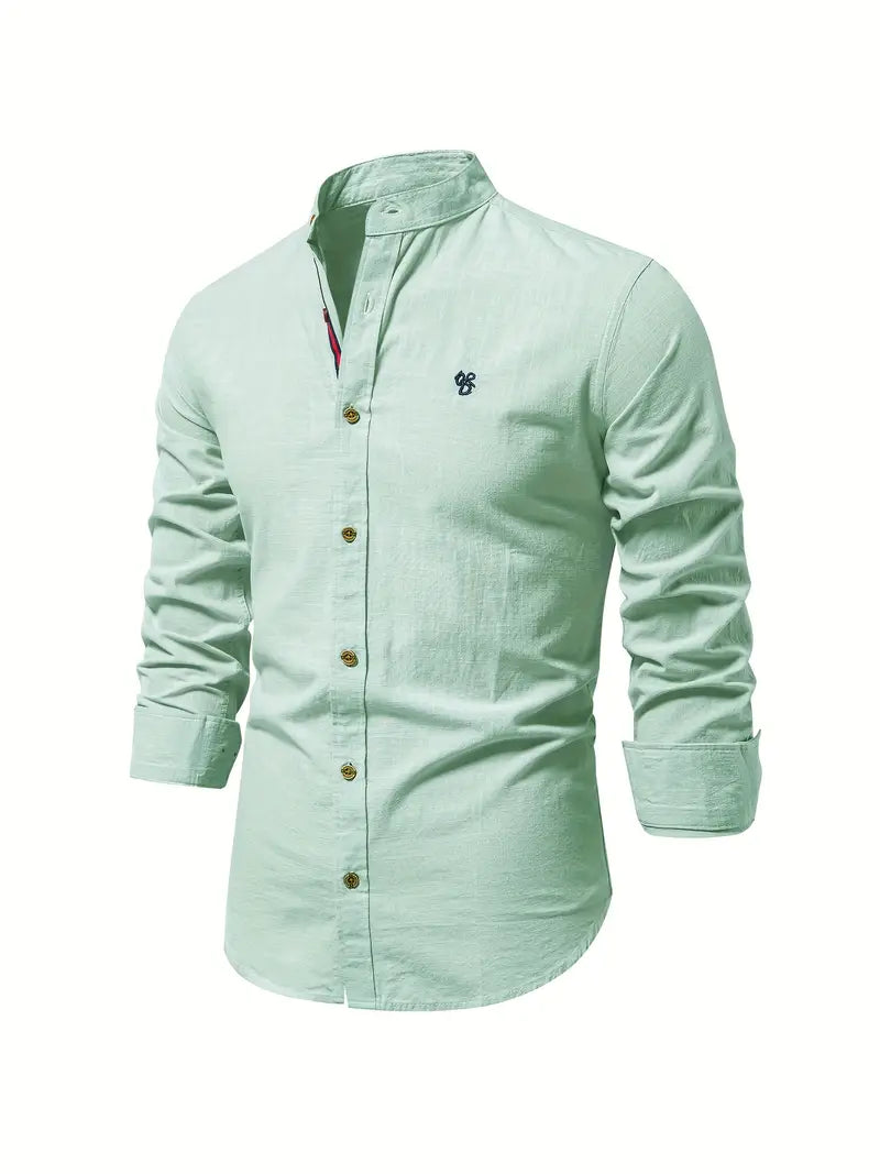 Rowen | Men’s Button Shirt with a Stand Collar