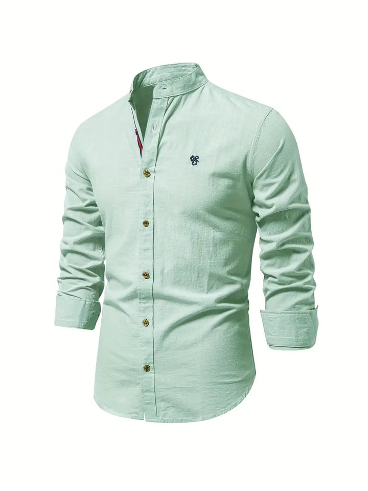 Rowen | Men’s Button Shirt with a Stand Collar