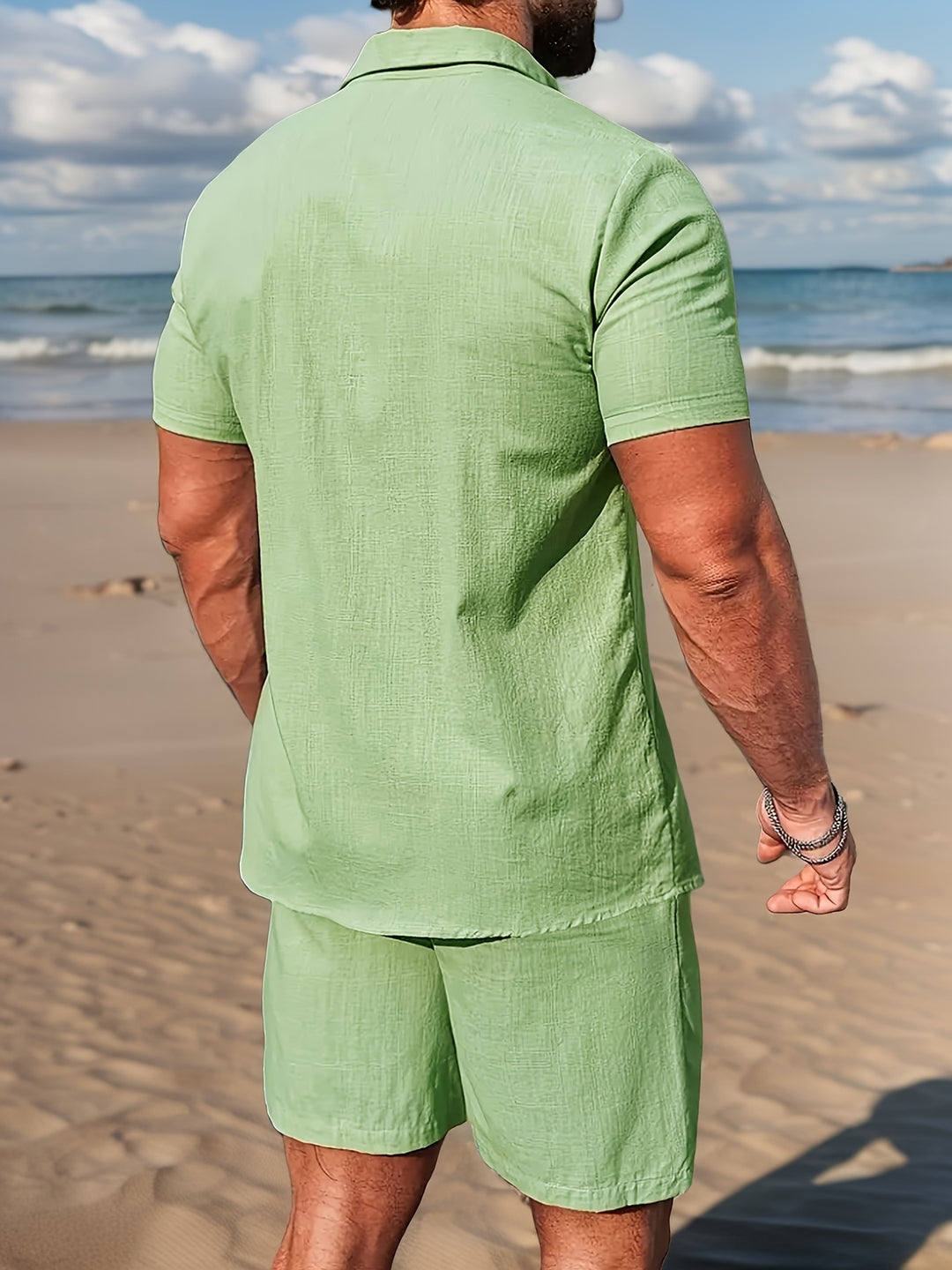 Hadley | Men's Woven Short Sleeve Shirt and Beach Shorts Set