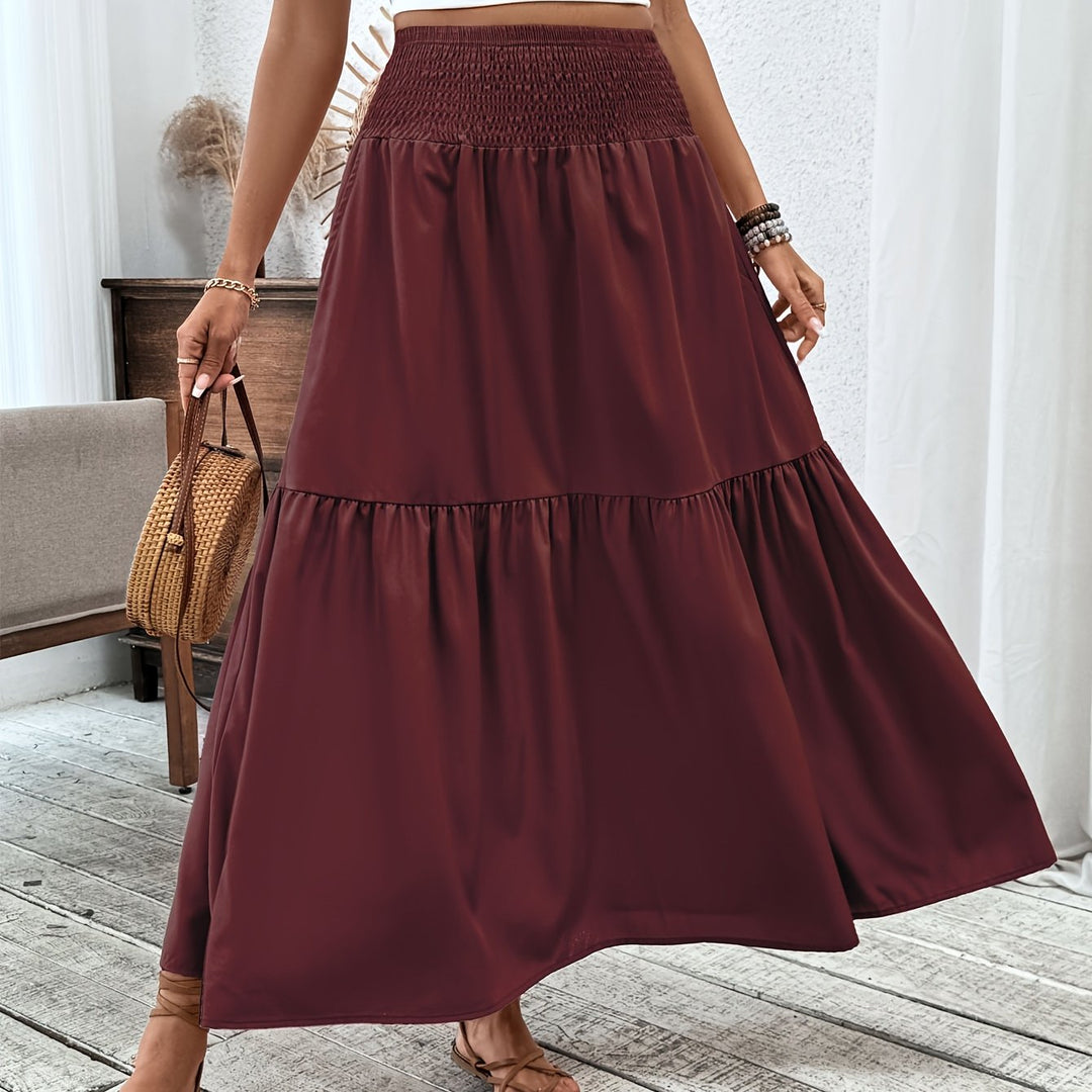 Wren | Women's Floral Smocked Maxi Skirt with Pockets