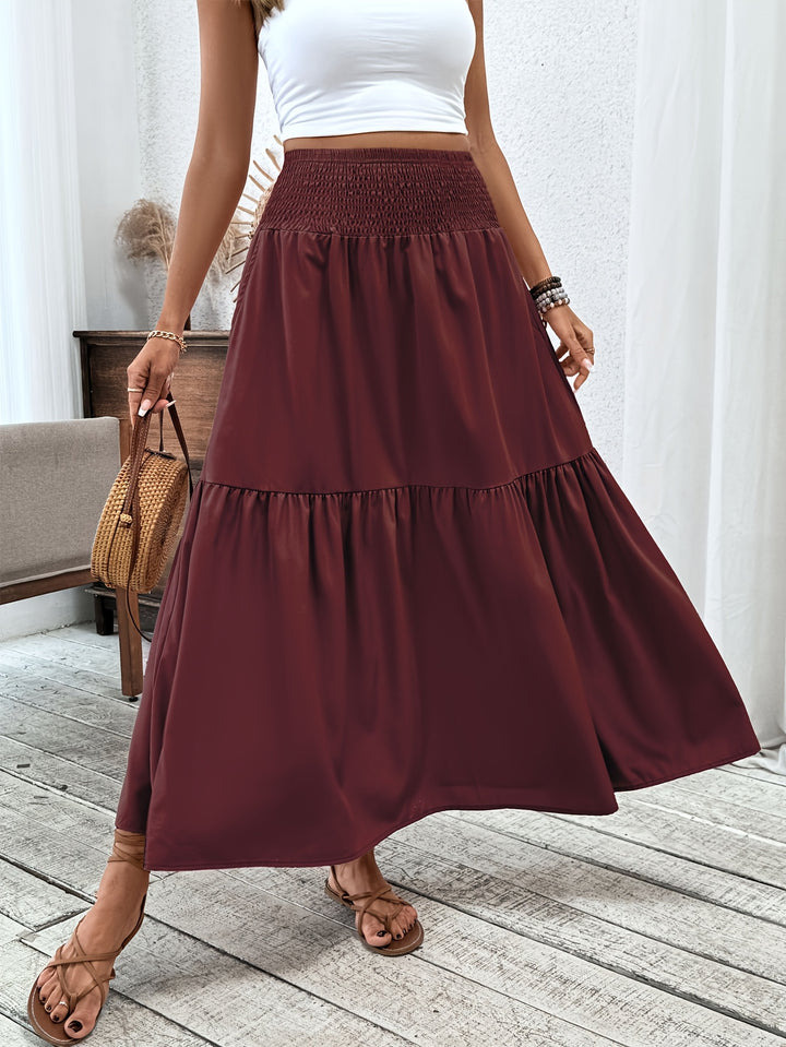 Wren | Women's Floral Smocked Maxi Skirt with Pockets