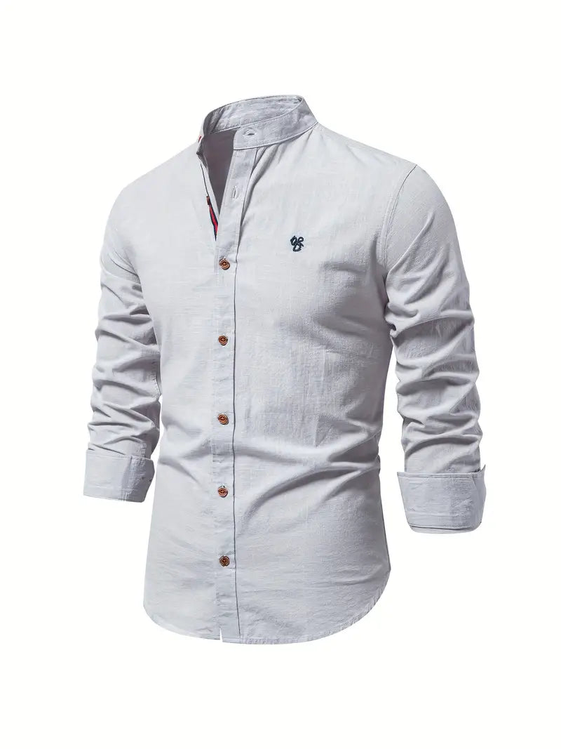 Rowen | Men’s Button Shirt with a Stand Collar