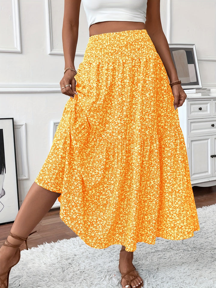 Wren | Women's Floral Smocked Maxi Skirt with Pockets