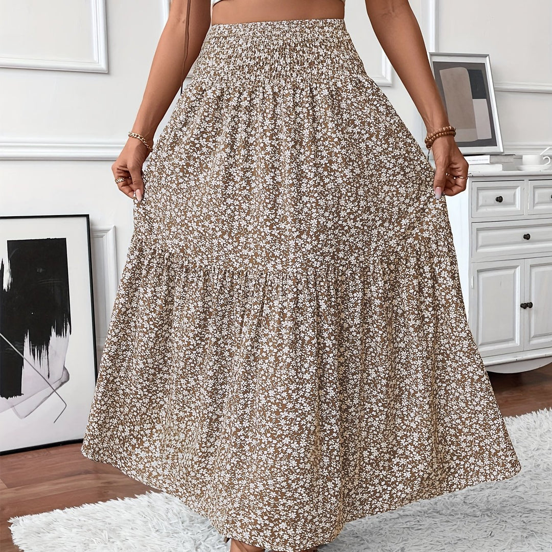 Wren | Women's Floral Smocked Maxi Skirt with Pockets