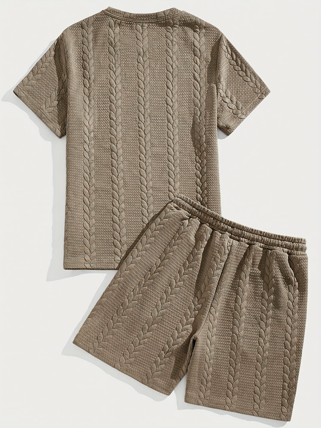 Mercer | Men's Wheat Ear Jacquard T-Shirt and Drawstring Shorts Set