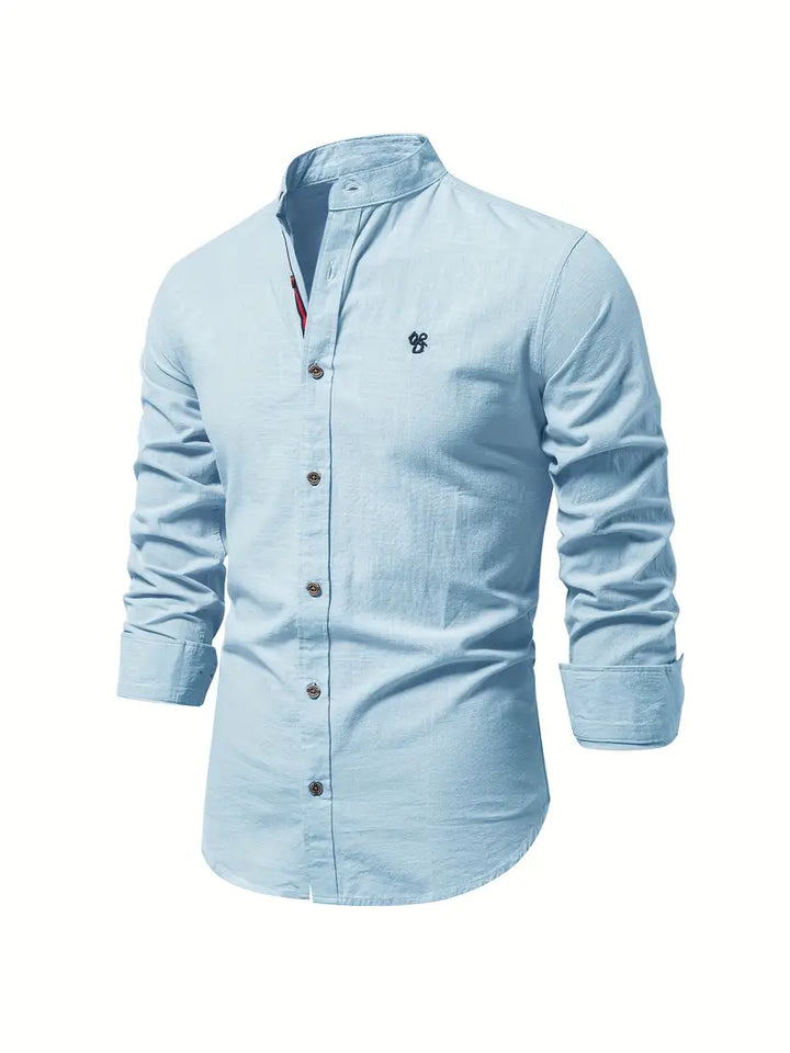 Rowen | Men’s Button Shirt with a Stand Collar