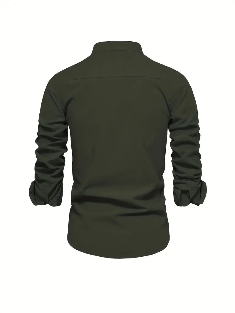 Rowen | Men’s Button Shirt with a Stand Collar