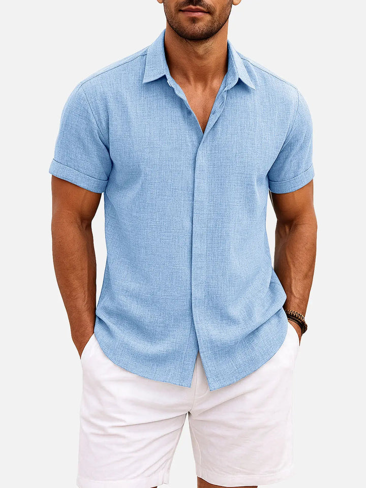 Niall | Men's Short Sleeve Shirt in Classic Grey