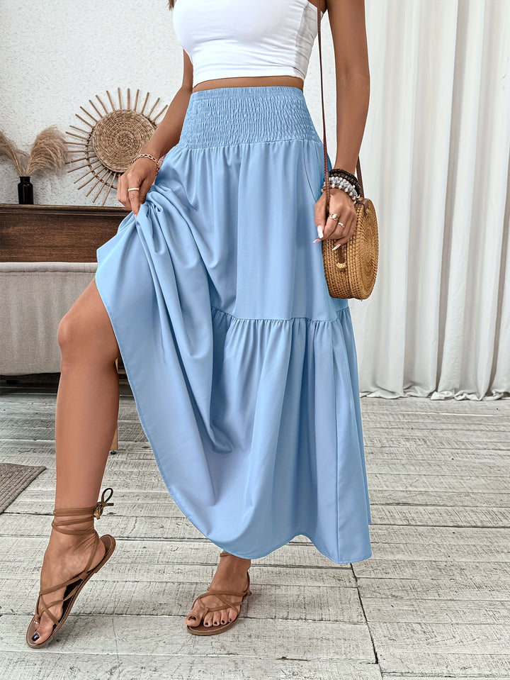 Wren | Women's Floral Smocked Maxi Skirt with Pockets