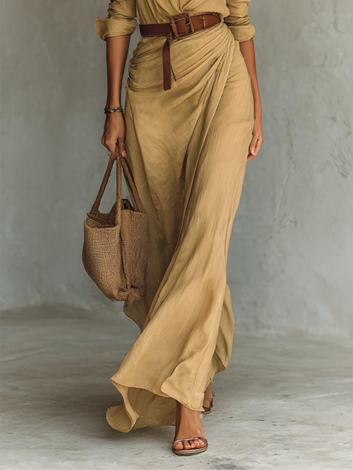 Wren | Women's Maxi Shirt Dress with Belt Detail