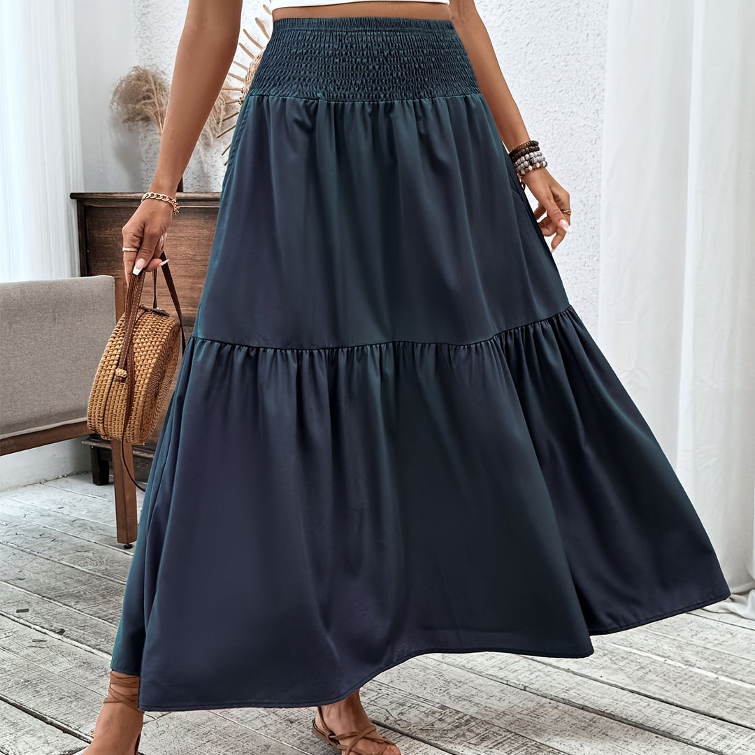 Wren | Women's Floral Smocked Maxi Skirt with Pockets