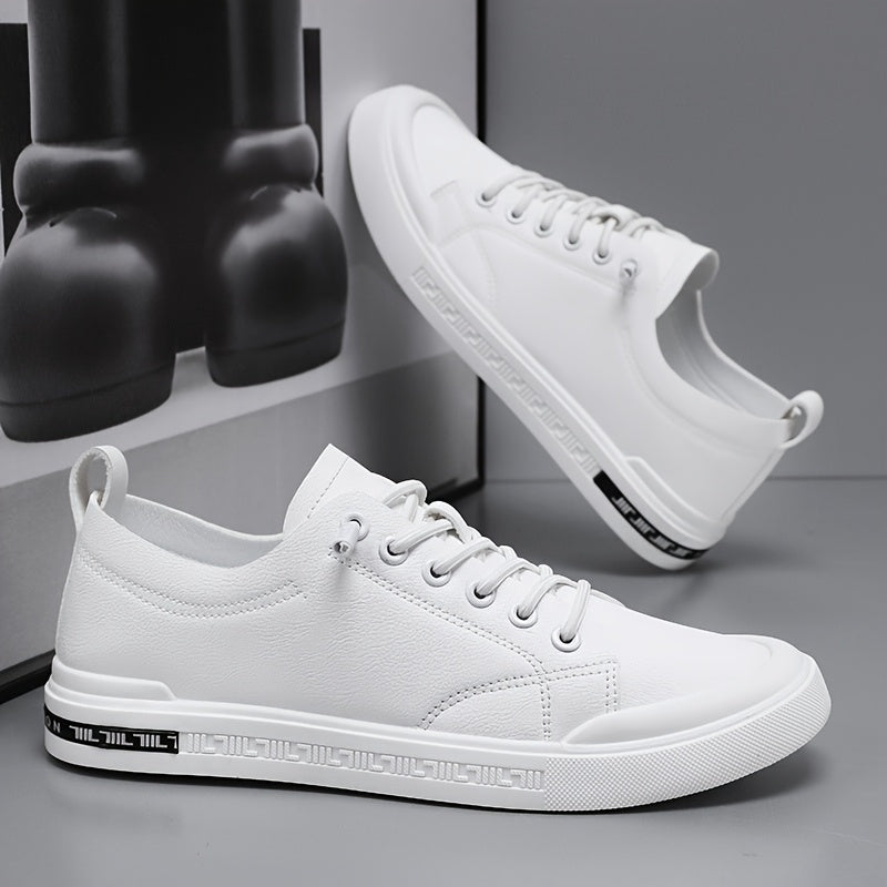 Rafael | Men's White Trainers with Geometric Sole