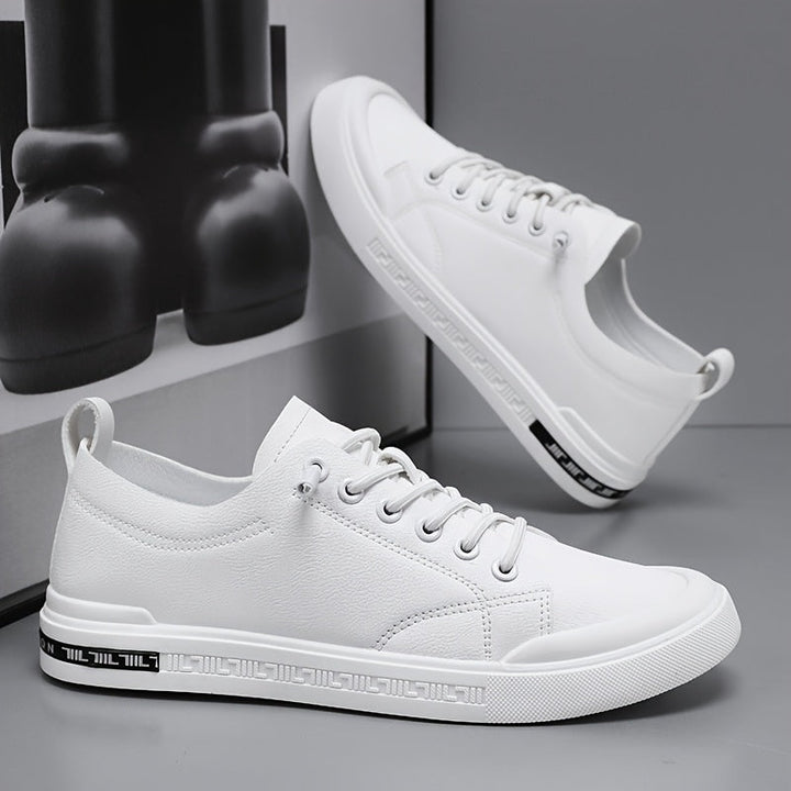 Rafael | Men's White Trainers with Geometric Sole