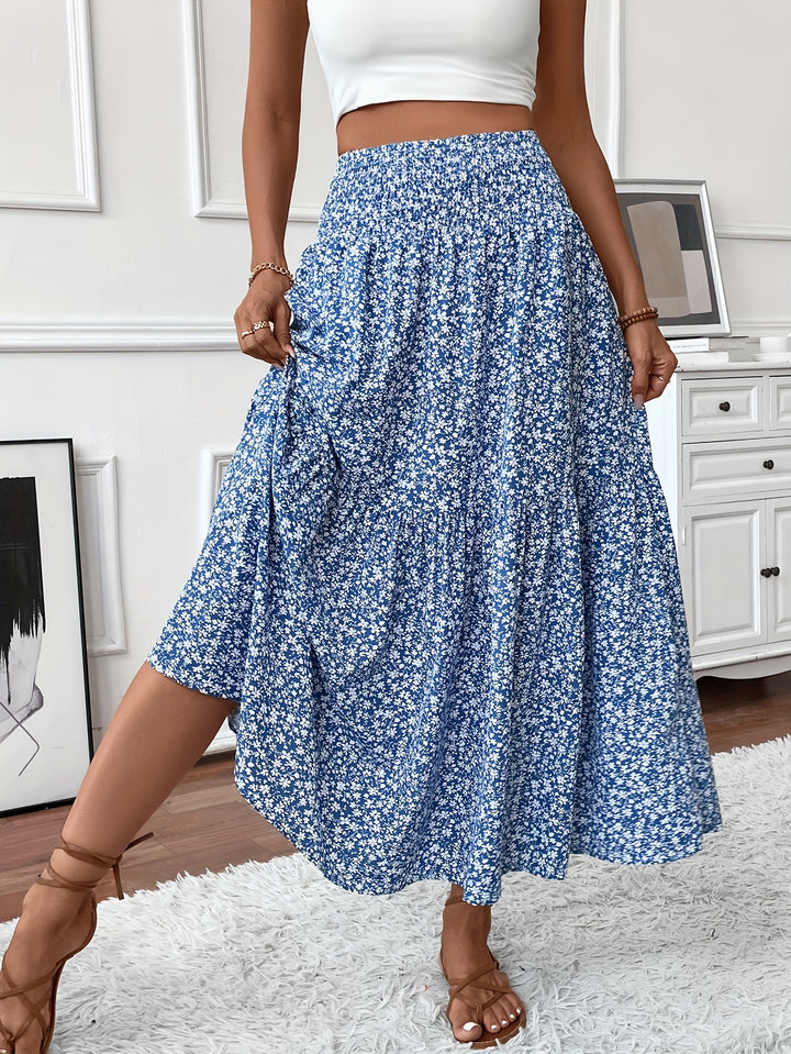 Wren | Women's Floral Smocked Maxi Skirt with Pockets