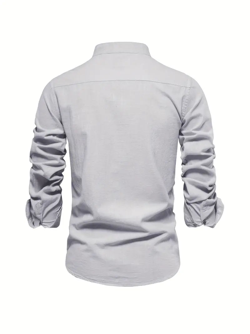 Rowen | Men’s Button Shirt with a Stand Collar