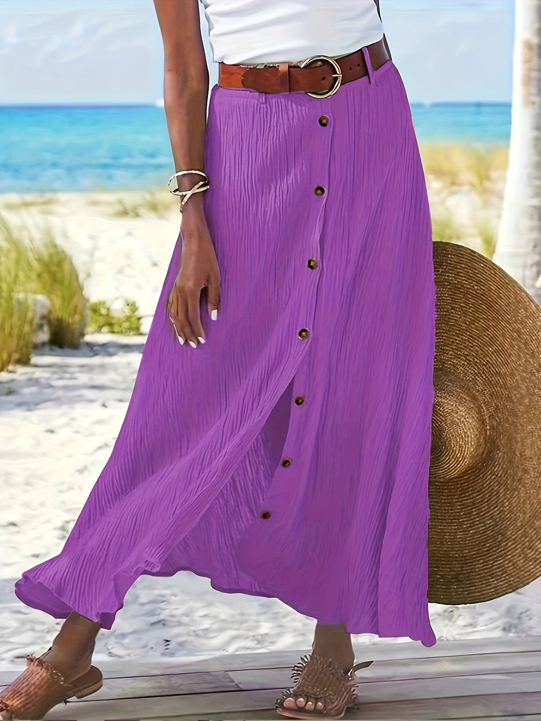 Arden | Women's Slit Maxi Skirt in an A-Line Mid-Waist Fit