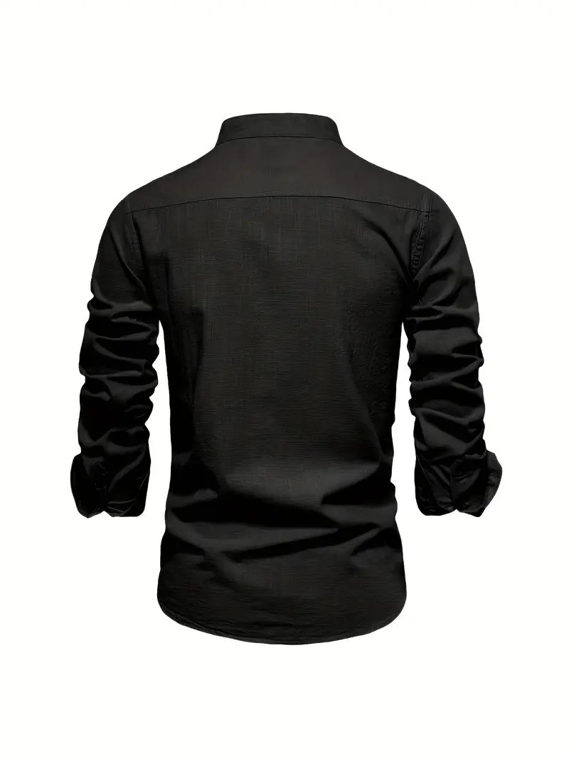 Rowen | Men’s Button Shirt with a Stand Collar