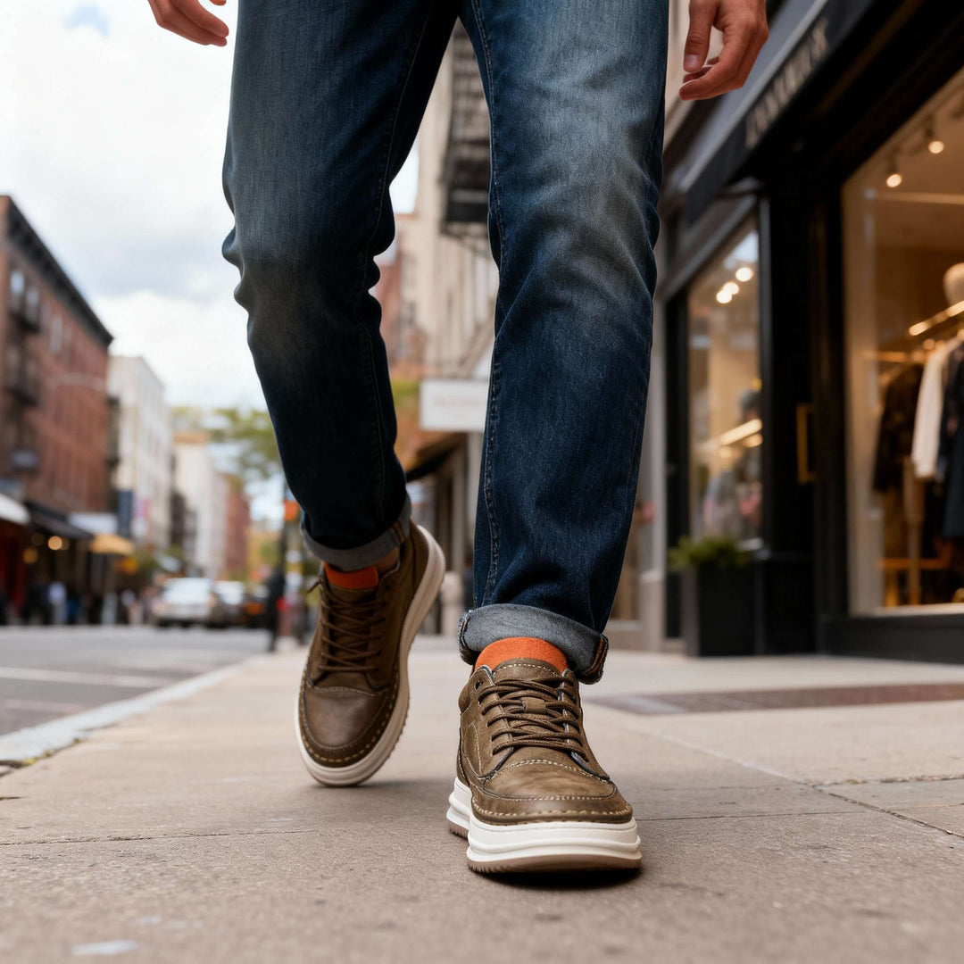 Fletcher | Men's Casual Trainers with Contrast Sole