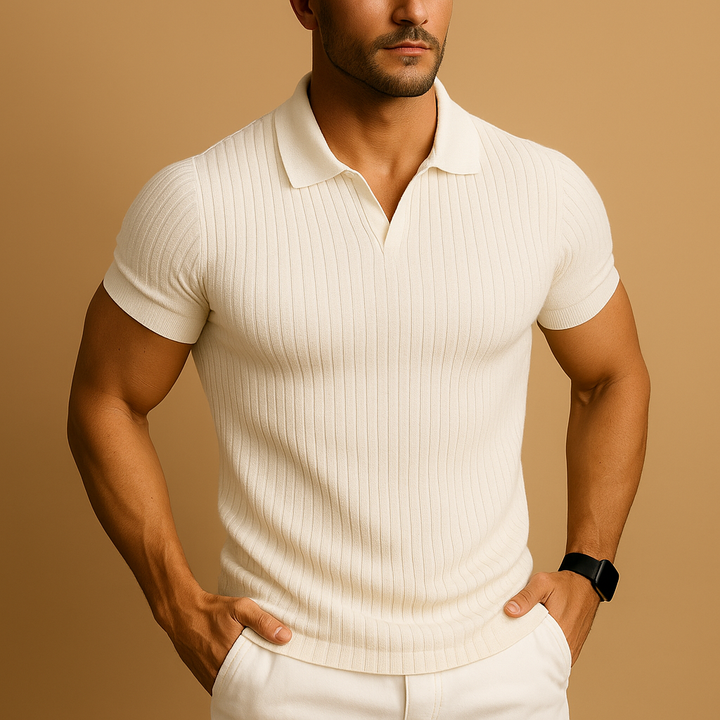 Lorenzo | Men’s Knitted Polo Shirt in a Slim Casual Fit