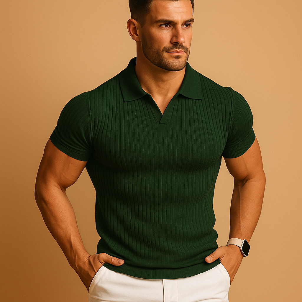 Lorenzo | Men’s Knitted Polo Shirt in a Slim Casual Fit