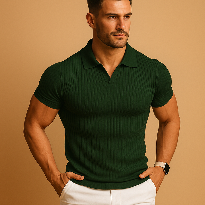 Lorenzo | Men’s Knitted Polo Shirt in a Slim Casual Fit