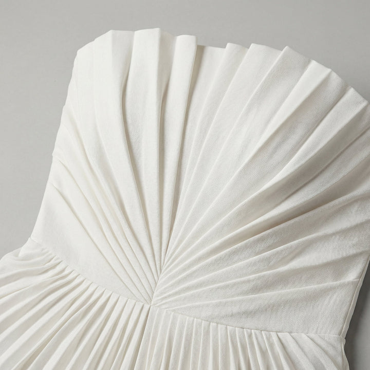 Sienna | Women's Strapless Gown with Pleated Design